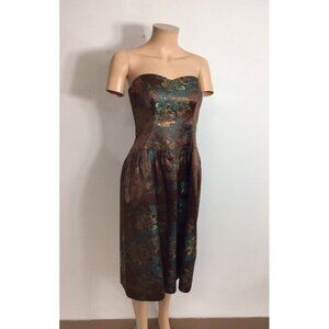 Molly New York Strapless Brocade Dress Womens 4